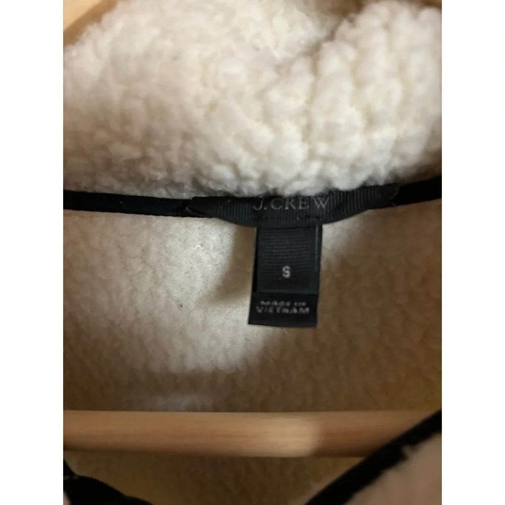 JCrew comfy cozy plush Sherpa 1/4 zip popover with 2‎ pockets size S